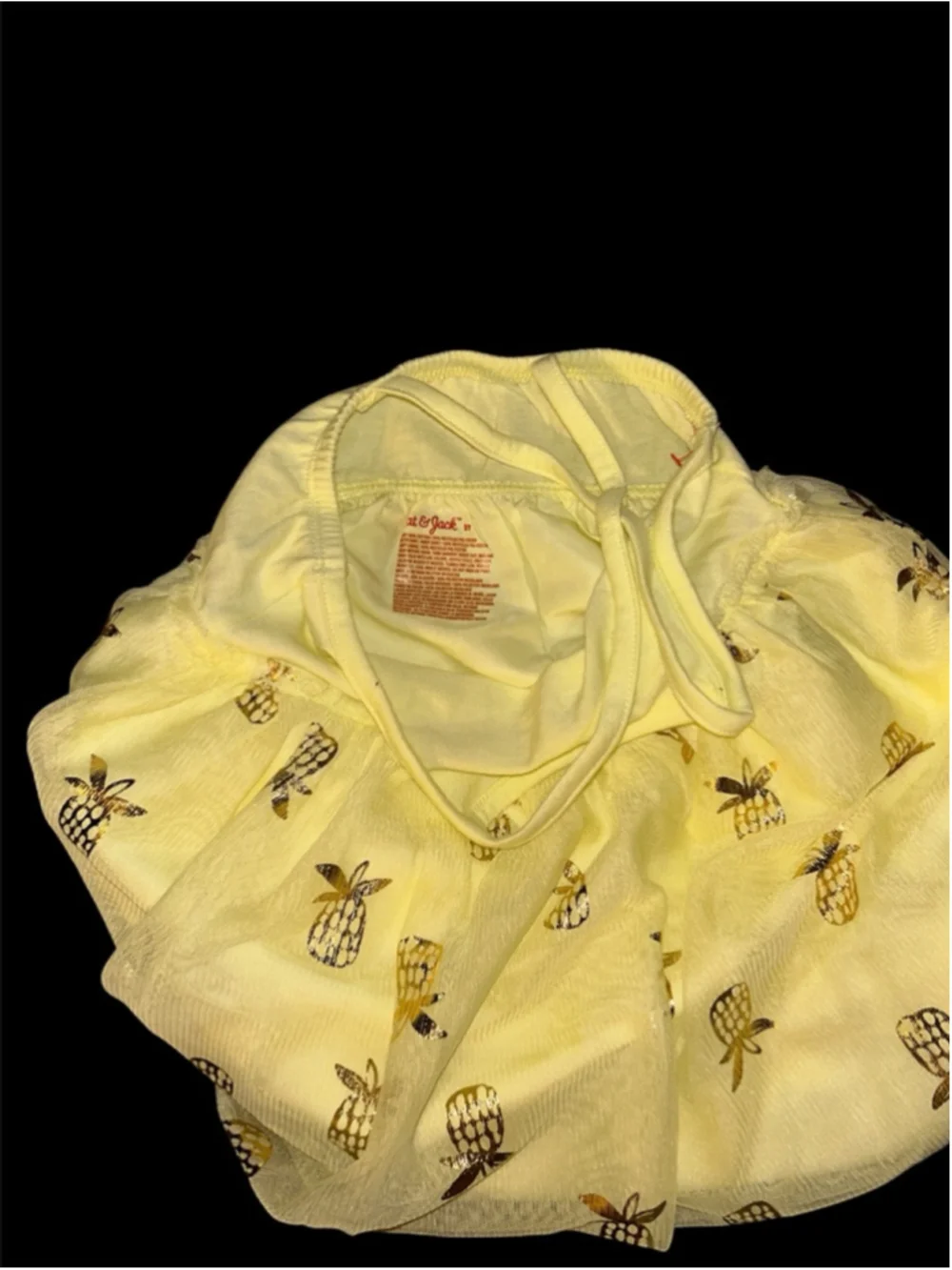 Baby Cat & Jack Casual Dress 12 Months Yellow Gold Pineapple